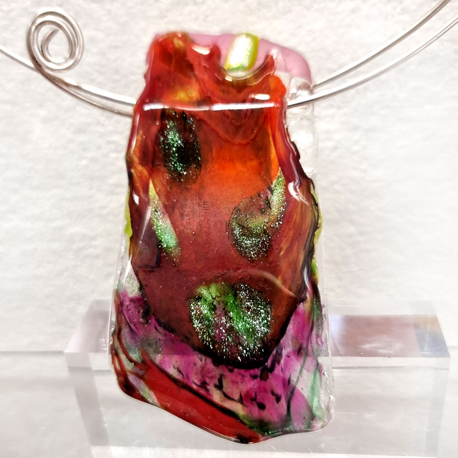 Fused glass necklace by Jan O'Highway